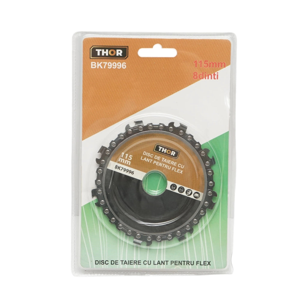 Disco flex catena motosega 115x22mm 9 denti per taglio legno THOR