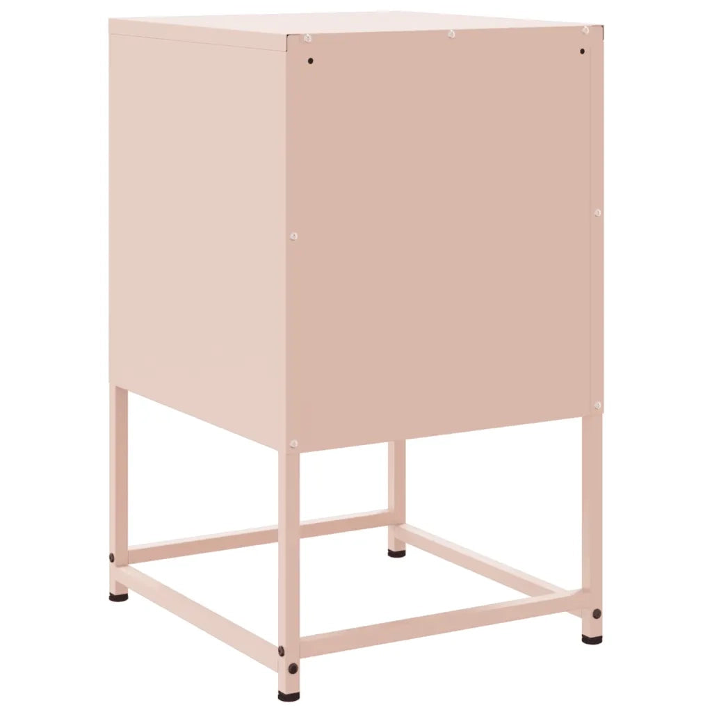 Set di 2 Comodini | Armadio da Notte | Mobiletto da notte Rosa 36x39x60,5 cm in Acciaio
