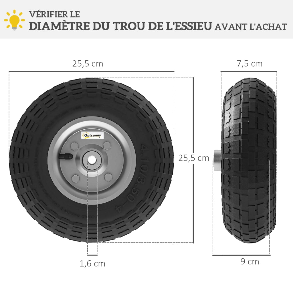 2 Pneumatici per Carrello Giardino ¨C zephmum ¨C 16mm