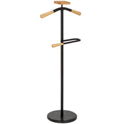 Perchero de metal y madera negro 120h cm