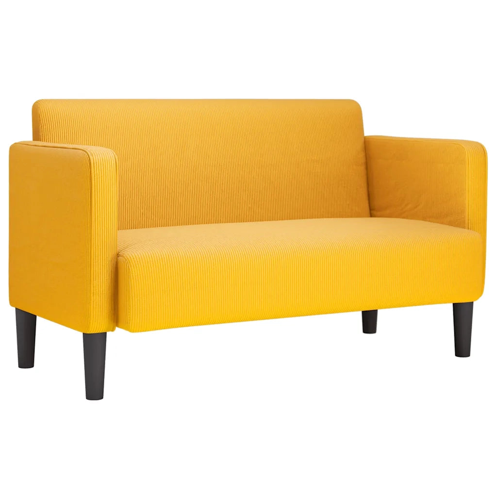 Divano Divanetto-Sofa Giallo Chiaro 109cm Tessuto di Velluto a Coste