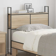 Testiera con Stazione di Carica e Storage-Testiera Multifunzionale-Testata rovere sonoma 80 cm