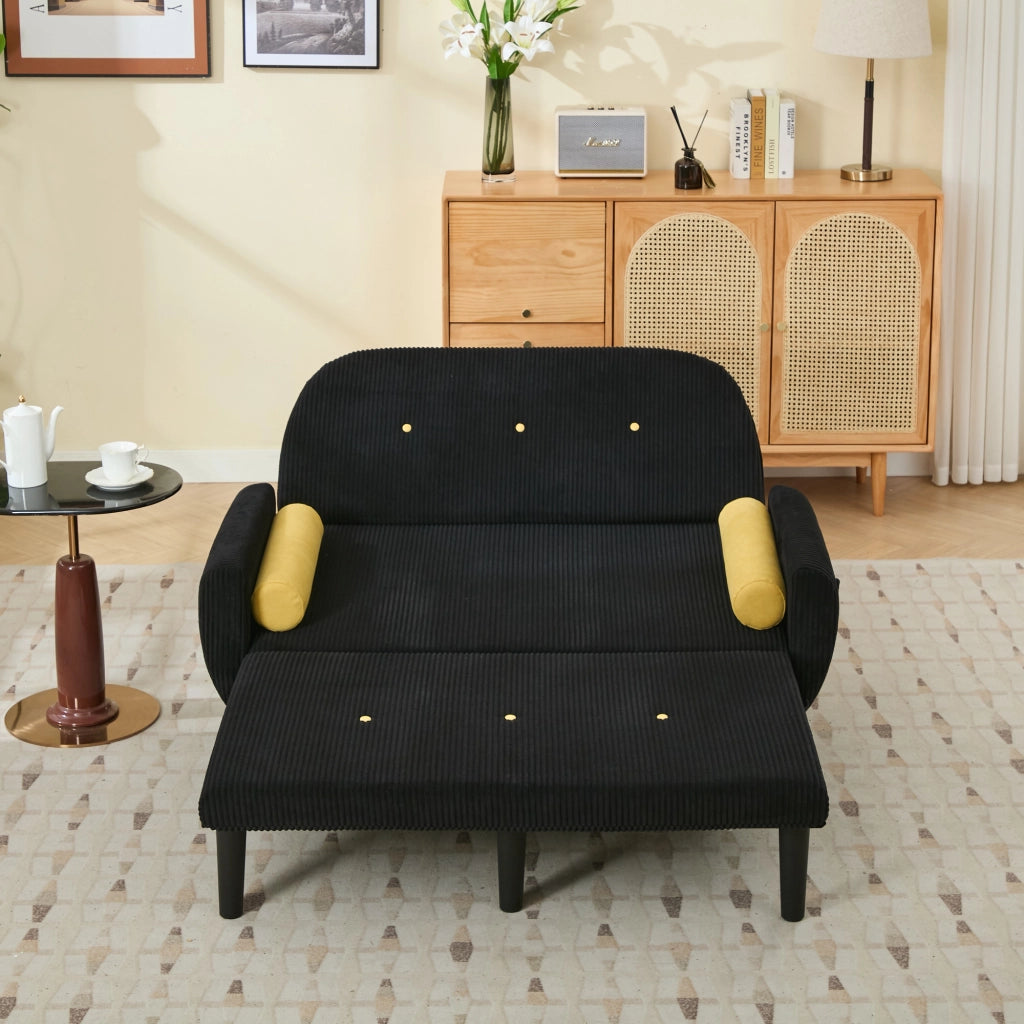 Divano letto Loveseat nero con vano - Zephmum
