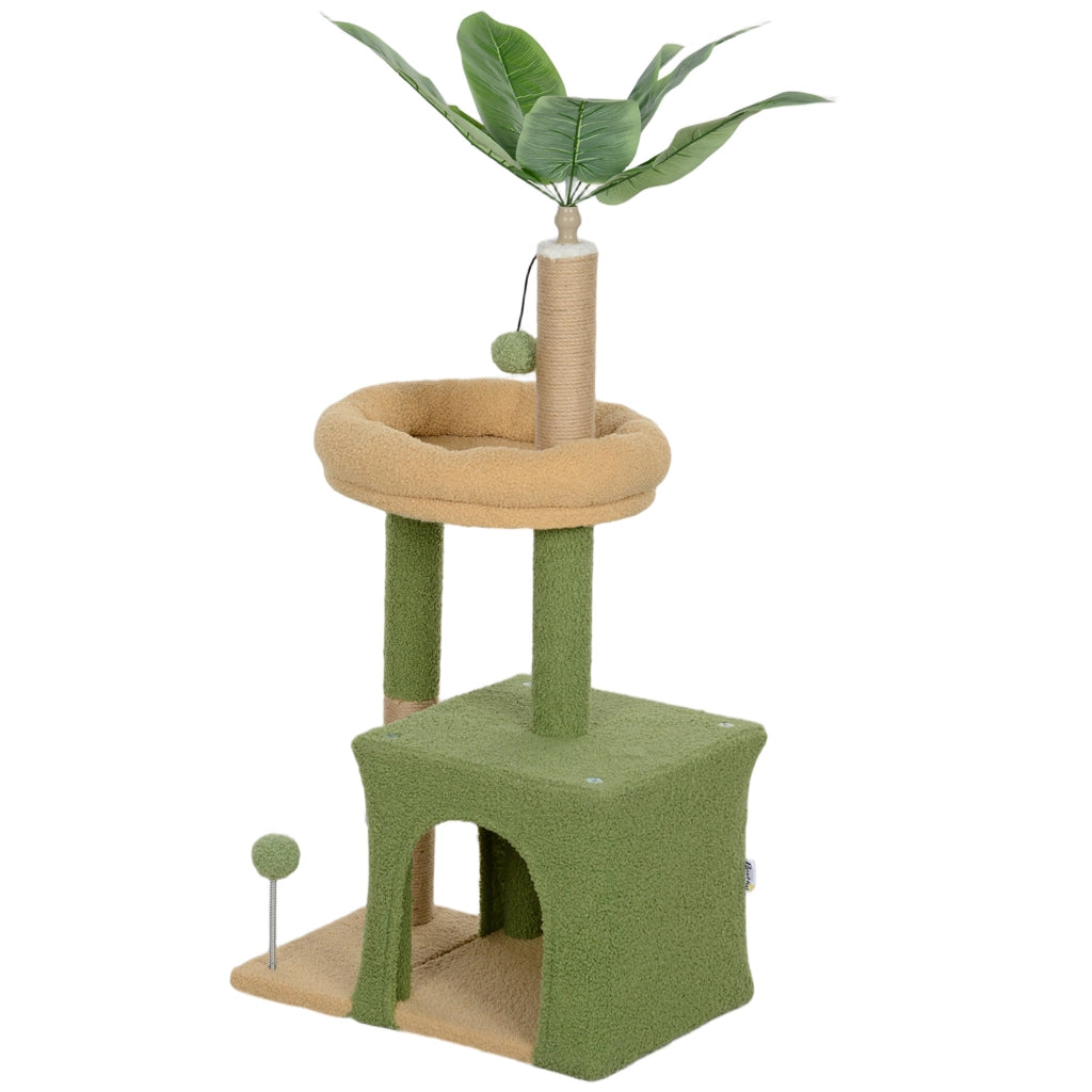 Albero per gatti con gioco ¨C Minimal ¨C verde 44x30x98 cm