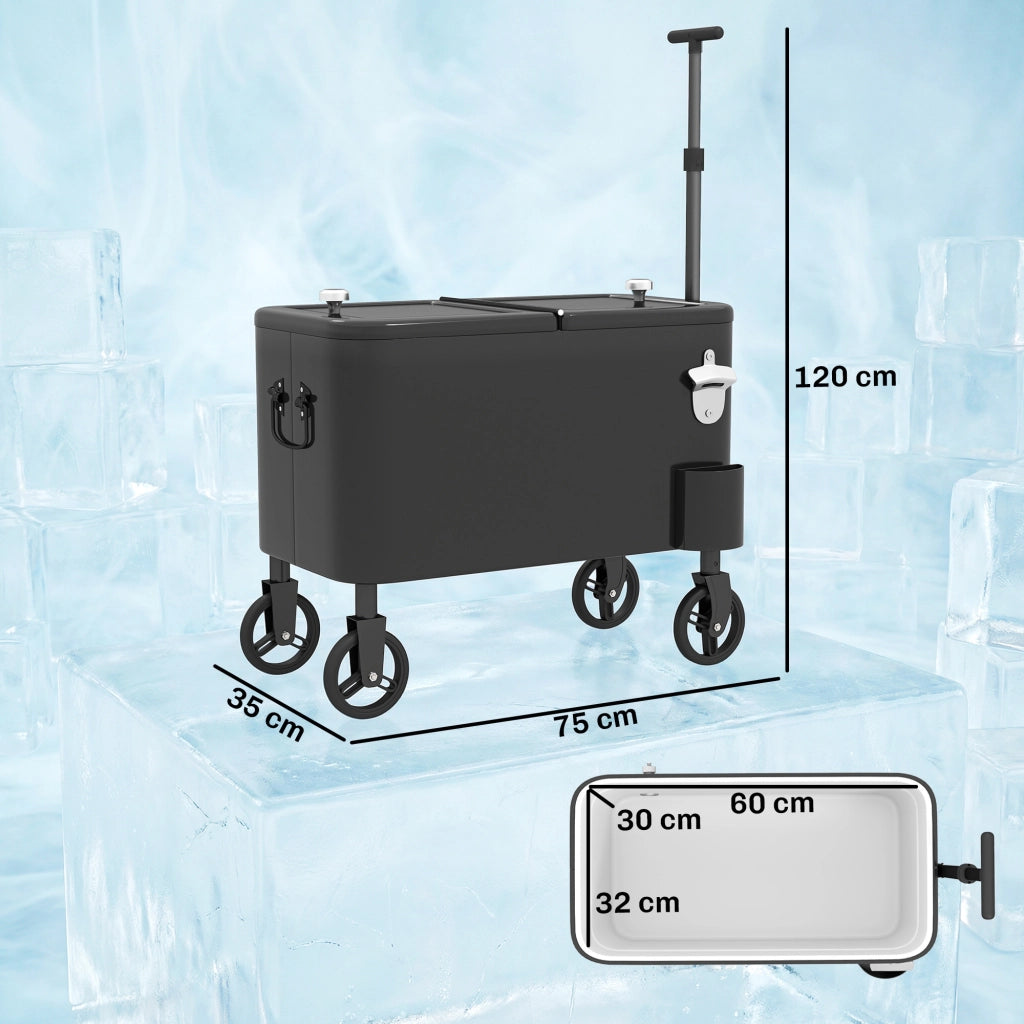 Carrello per Bevande ¨C Minimal ¨C 75x35x120 cm Nero
