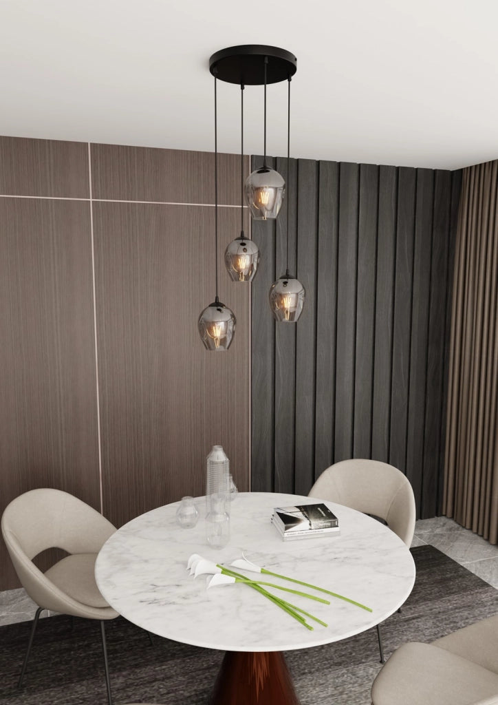 Lampadario Emibig ISTAR Premium 4xE27 in nero grafite