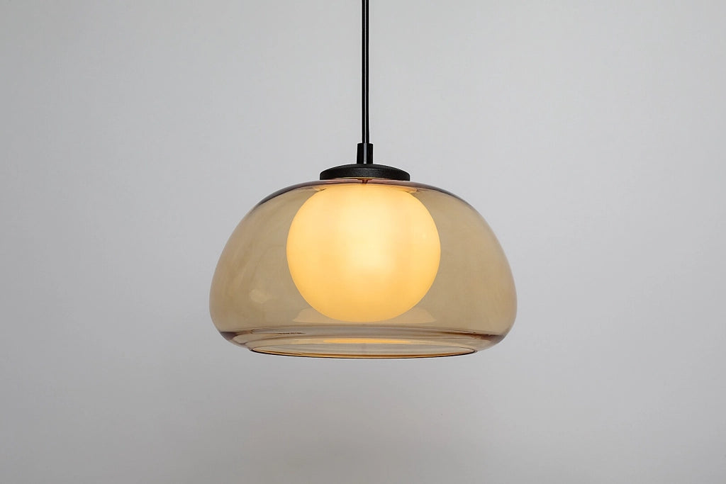 Lampada a sospensione Rabalux Elowen vetro ambra G9