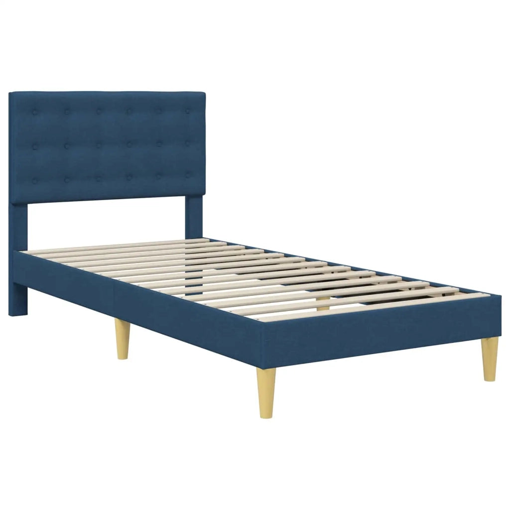 Struttura del letto con testiera-Giroletto Blu 80 x 200 cm Tessuto 763764