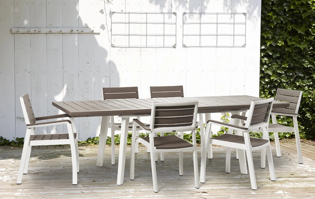 10 pz. keter harmony chair bianco e tortora sedia per esterno arredo giardino