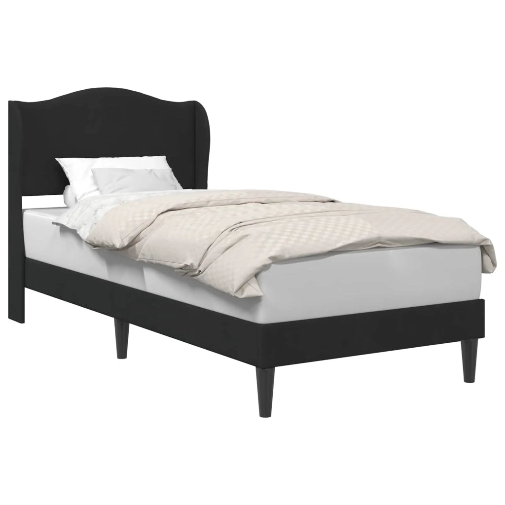Struttura del letto con testiera-Giroletto Nero 100 x 200 cm Velluto 628742
