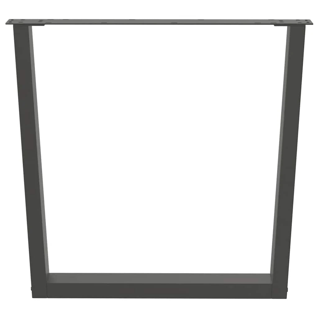 Set di 2 gambe regolabili per tavolo da pranzo a forma di V 80 x 72-73,3 cm in acciaio antracite 02_0056936