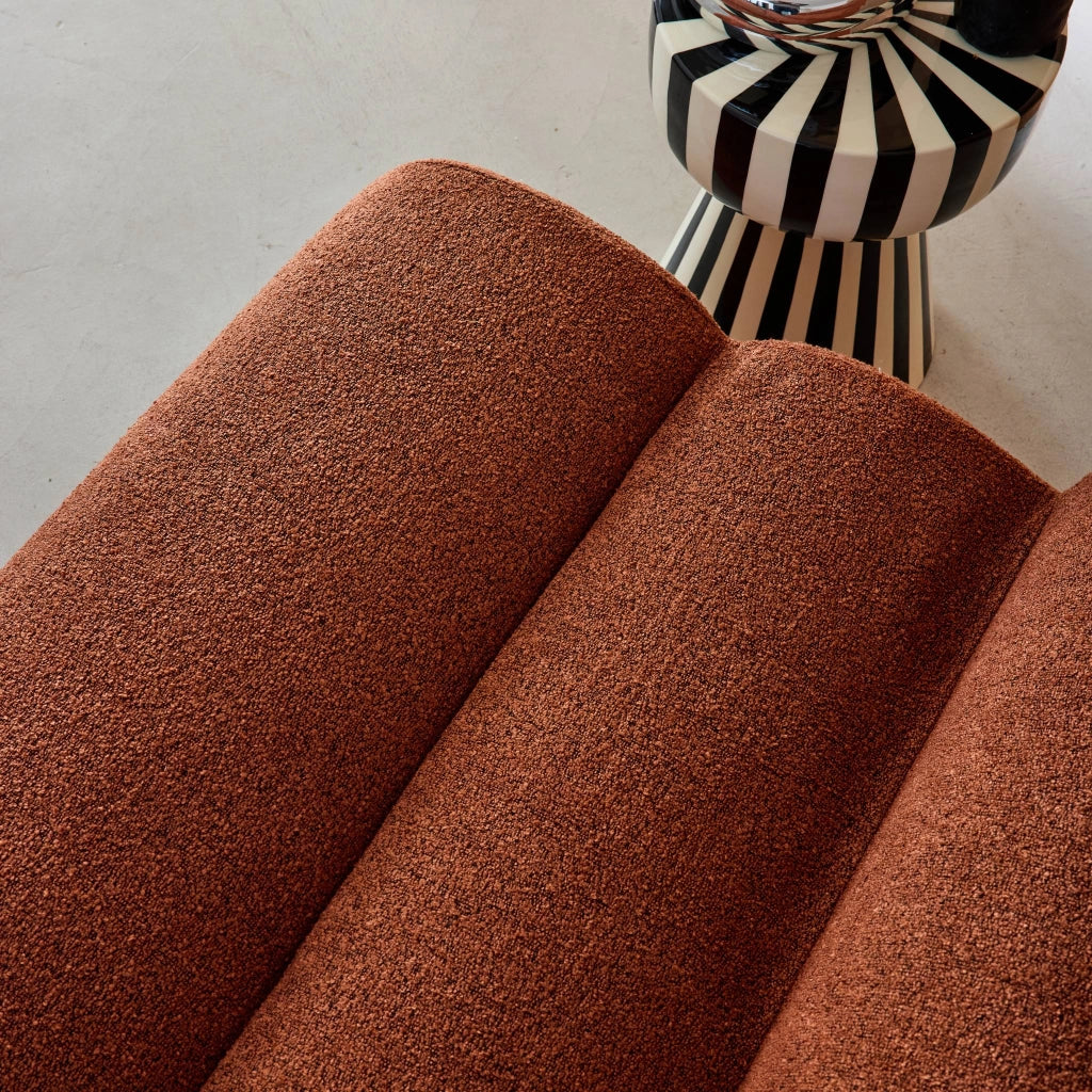 Poltrona bouclé testurizzata, 1 posto, terracotta