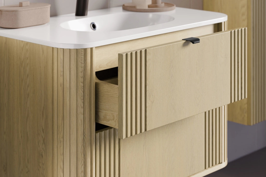 Set mobili bagno 100 cm con lavabo per mobile Pure Ovalia Cremona 100 cm