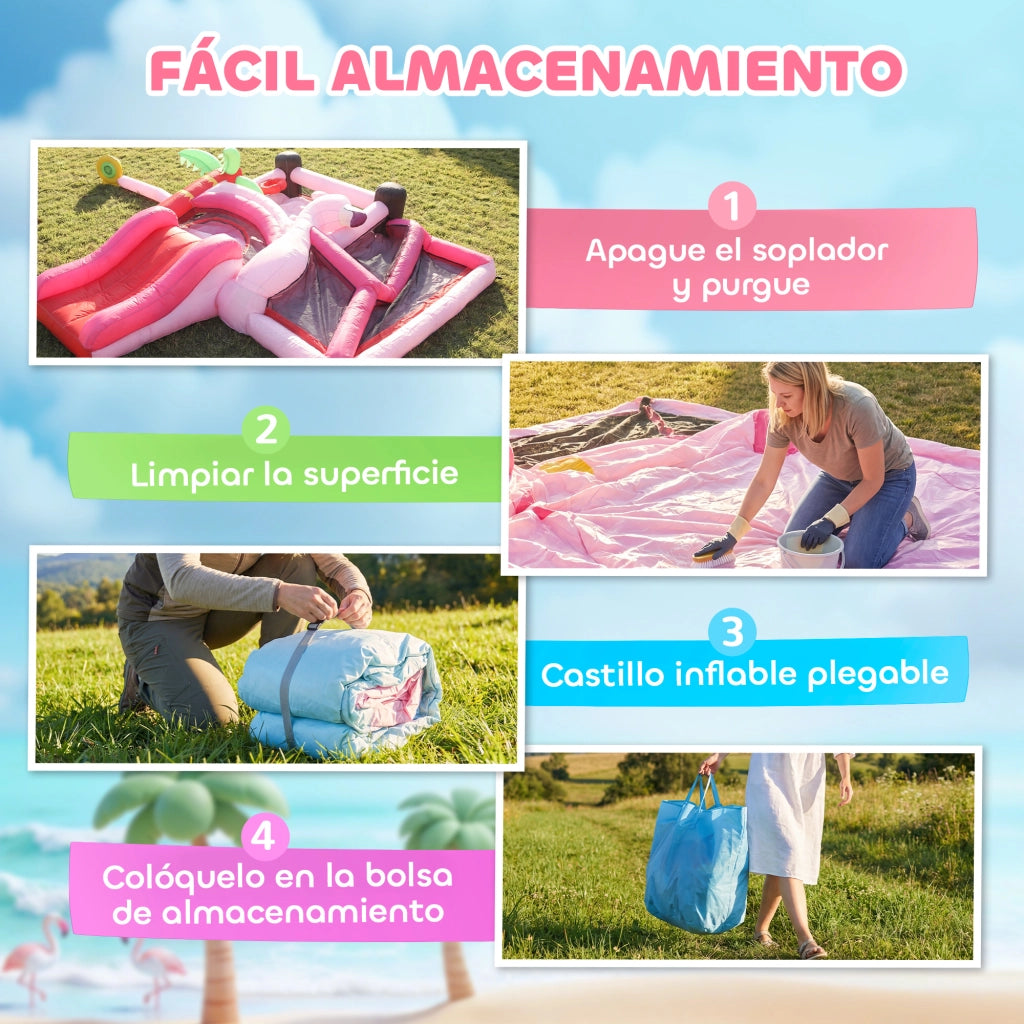 Letto gonfiabile per bambini con scivolo e piscina di palline ¨C zephmum ¨C 255x230x196cm