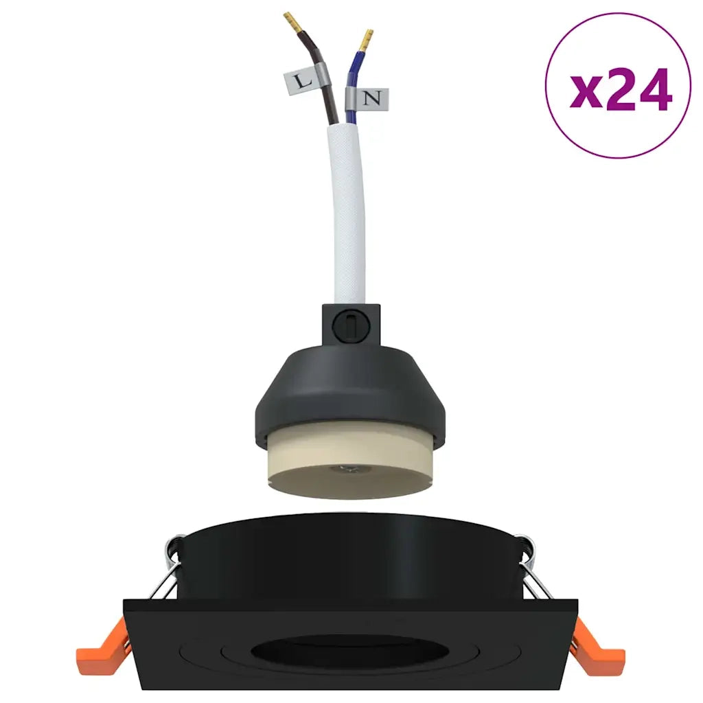 Spotlight 24 pz Nero 9 x 9 x 2 cm Alluminio CFW4941838