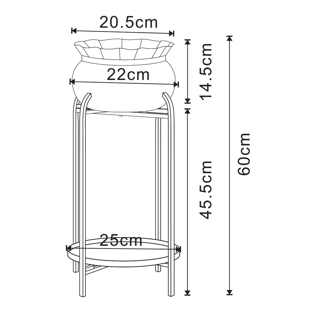 Supporto per piante da esterno 60 x 27 x 27 cm nero 03_0010333