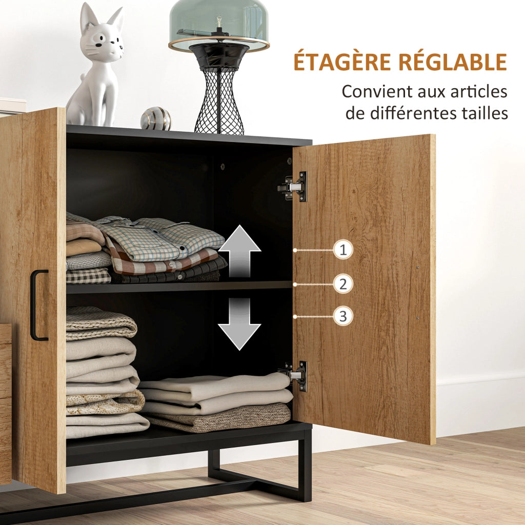 Buffet con 3 cassetti e ripiano regolabile ¨C Minimal ¨C acciaio, alluminio