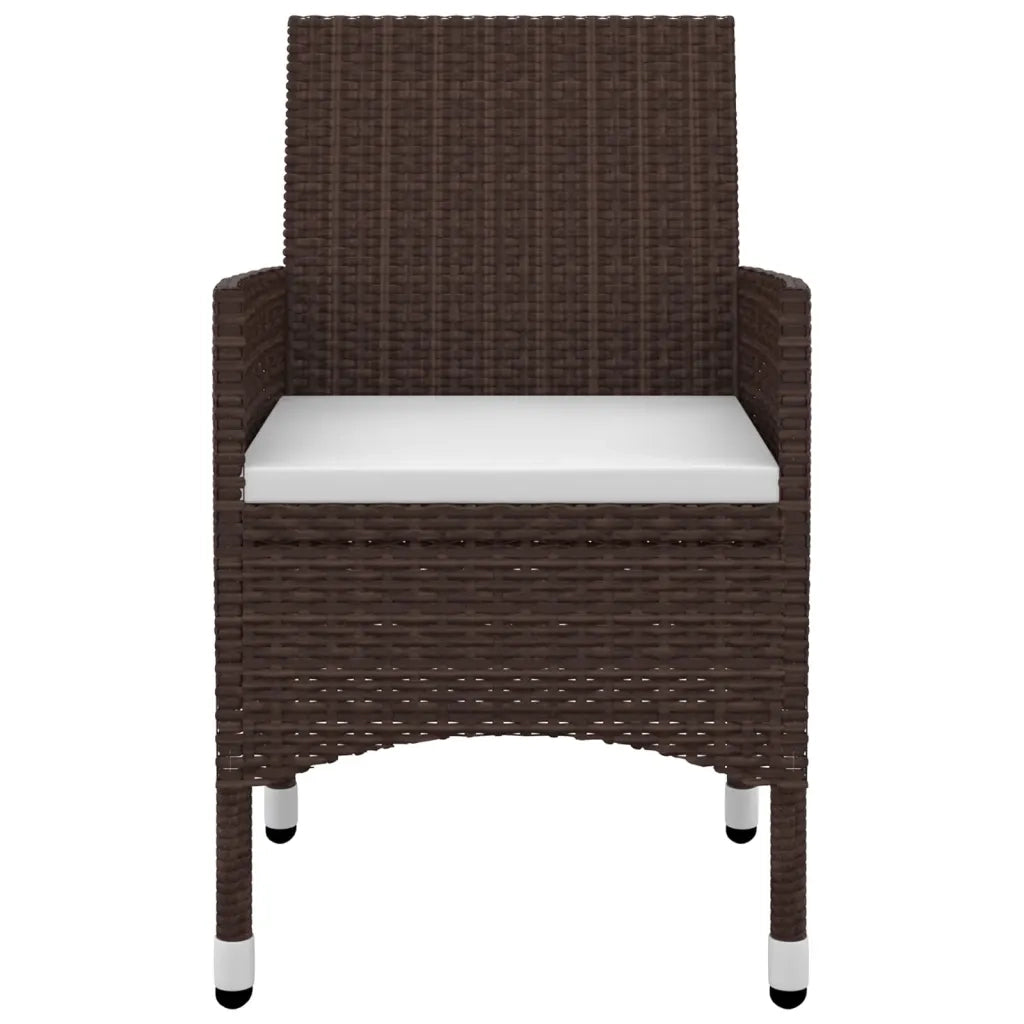 Set da Pranzo per Giardino 9 pz con Cuscini Polyrattan e Vetro 3099726