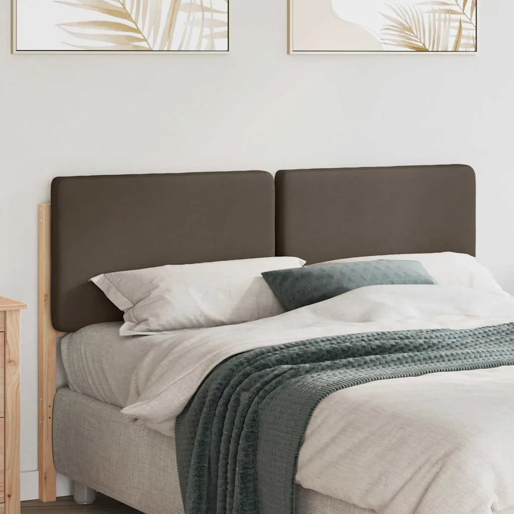 Testiera imbottita-Testiera con Cuscini-Testata Marrone e taupe 120 cm Pino massello 830563