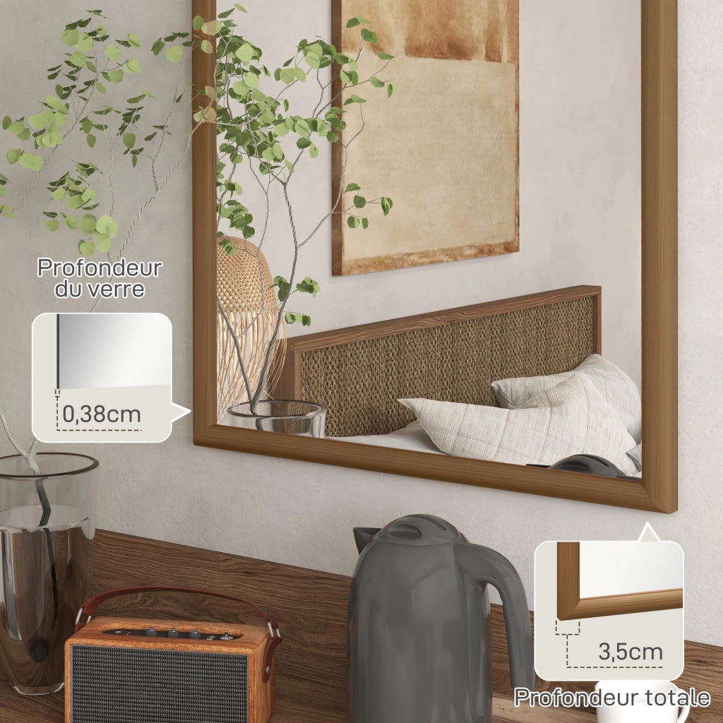 Specchio da parete arco ¨C Minimal ¨C 110x65 cm, legno, marrone scuro