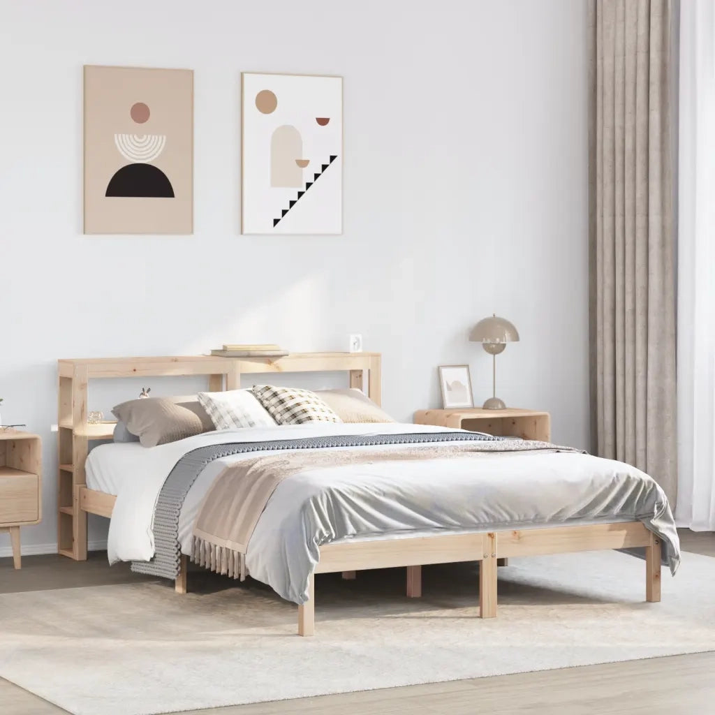 Letto matrimoniale | Letto per adulti | Letto senza Materasso 120x200 cm in Legno Massello di Pino