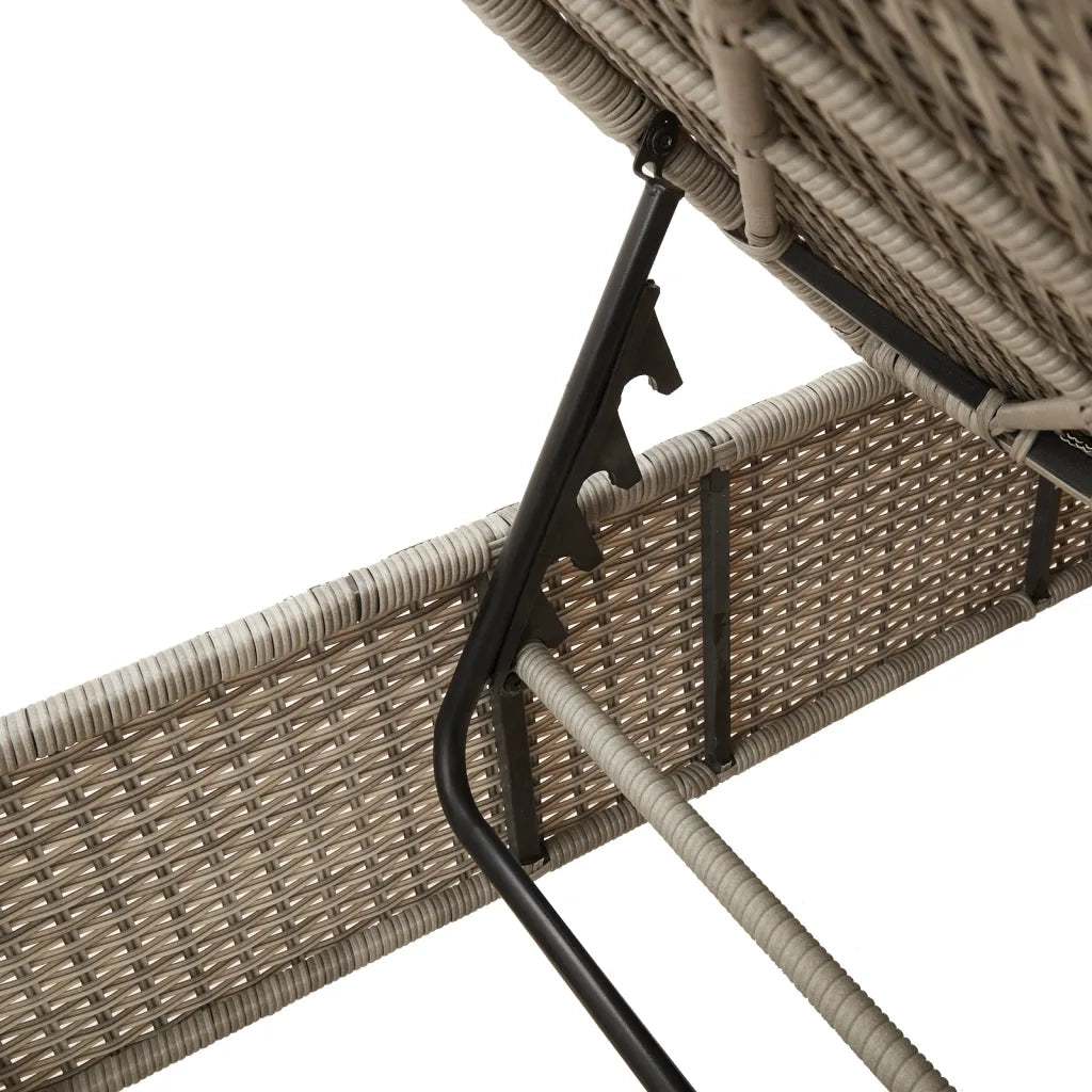 Lettino Prendisole 2 pz con Cuscini Grigio Chiaro in Polyrattan 3261592
