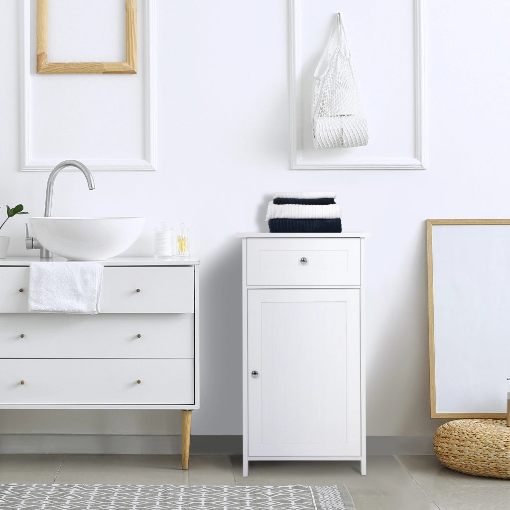 Mobiletto Bagno con 2 Cassetti ¨C zephmum ¨C Bianco 43x34x77 cm
