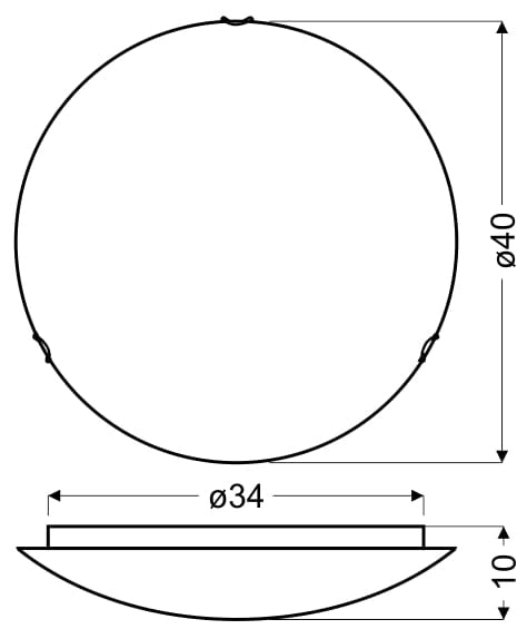 Plafoniera Candellux GALEO 40cm nero/cromo vetro E27