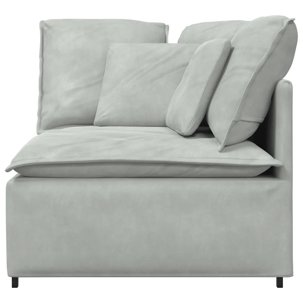 Divano da Giardino-Modulo Angolare Divano Modulare con Cuscini Grigio Chiaro 100cm