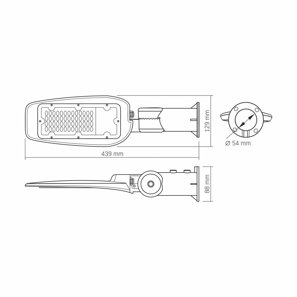 Testa lanterna in alluminio LED 30W 5000K 2700lm IP65 Videx