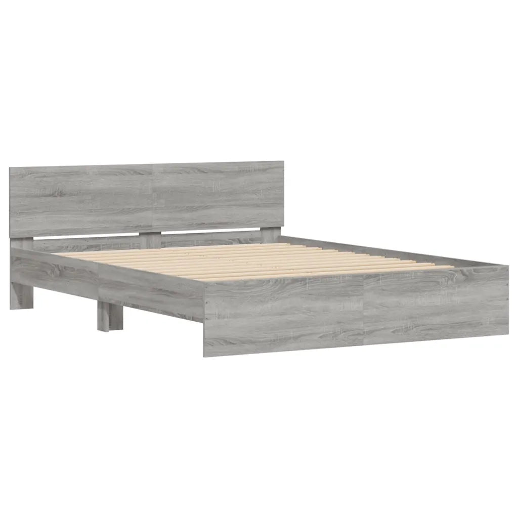 Giroletto con Testiera e LED Grigio Sonoma 150x200 cm 3207607