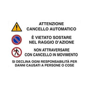 CARTELLO 'ATTENZIONE CANCELLO AUTOMATICO' 20x30 cm - 10 pezzi