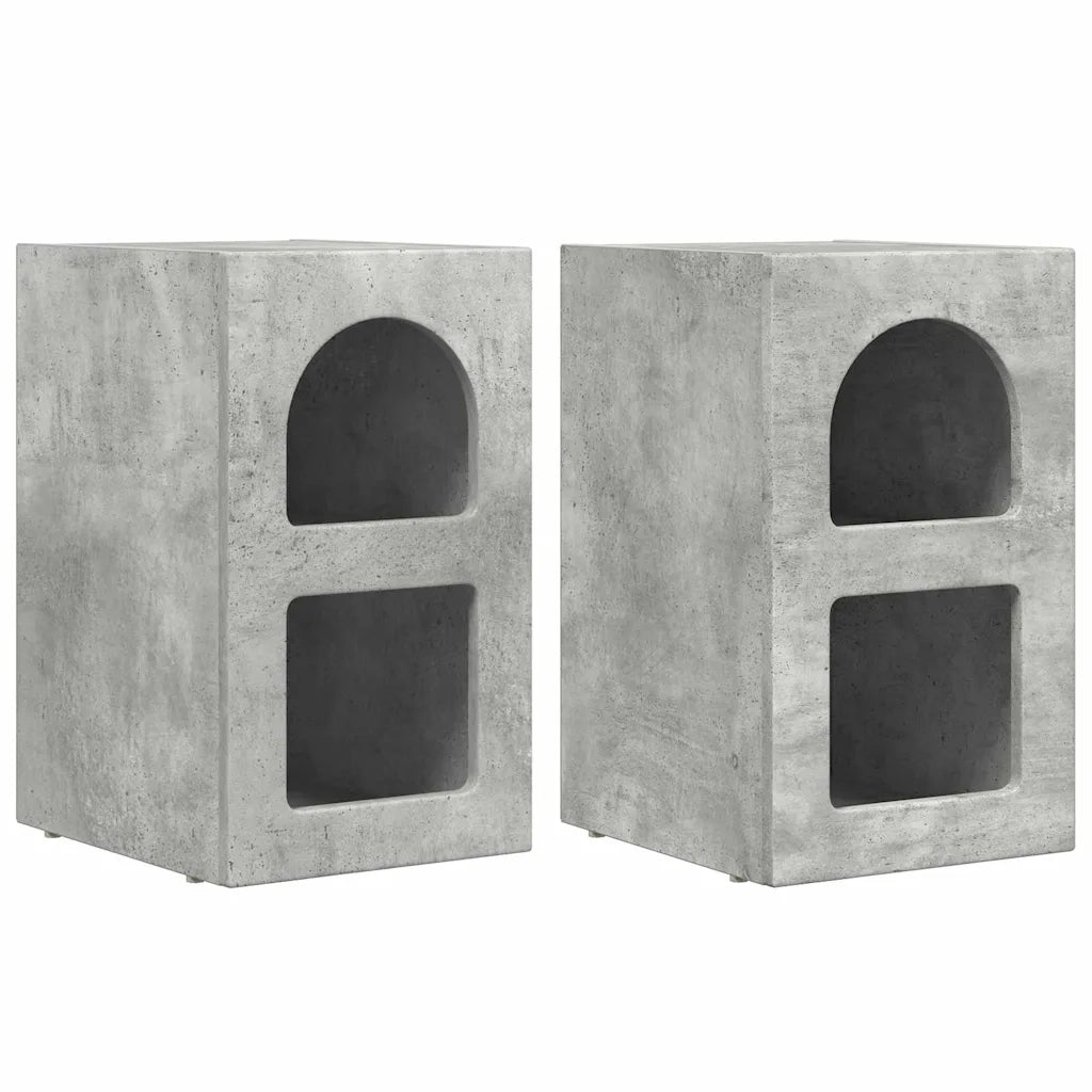 Comodino 2 pcs Grigio cemento 29,5 x 33,5 x 50 cm 891231