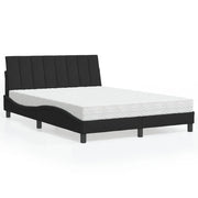 Letto con Materasso Hanko Nero 140x200 cm in Velluto