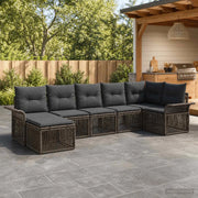 Set Divano da Giardino 7 pz Grigio polyrattan 3434903