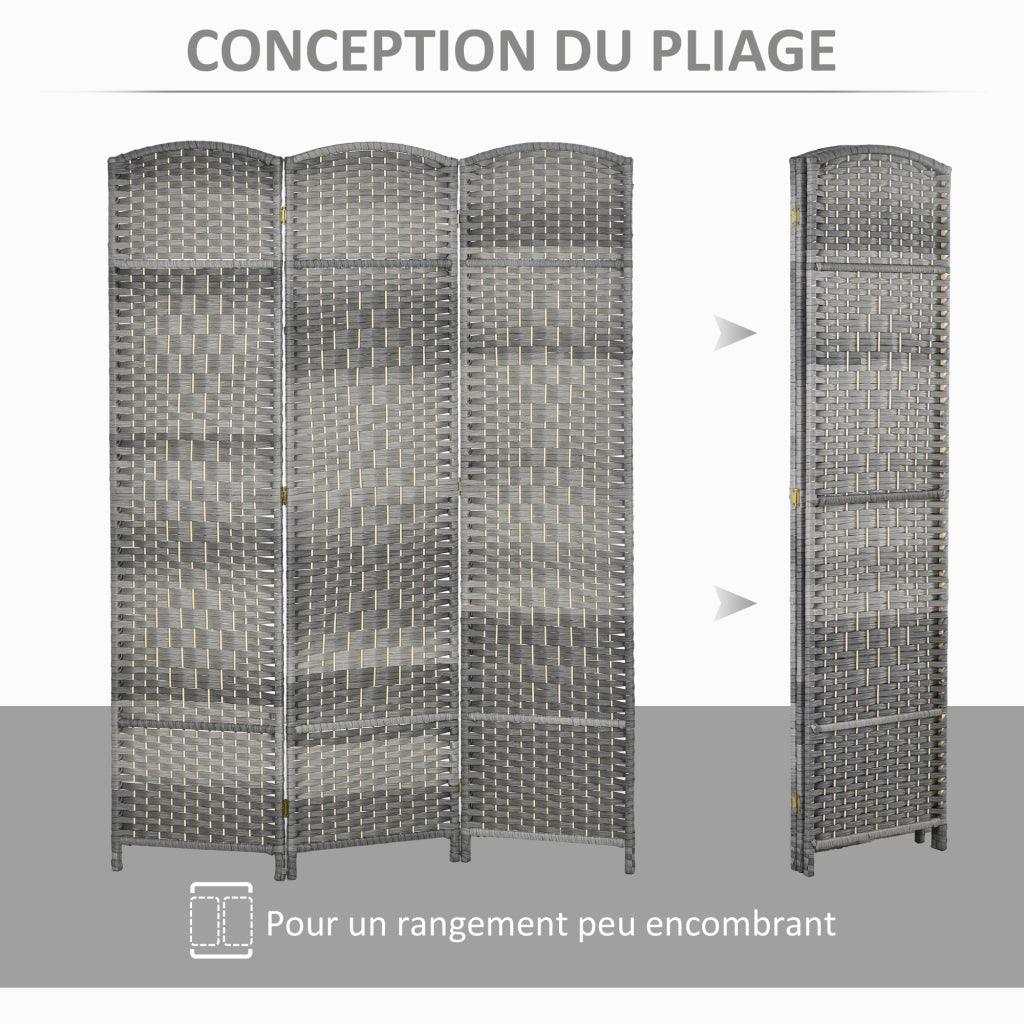Paravent ¨C Minimal ¨C Legno 3 Pannelli 135x180 cm Grigio