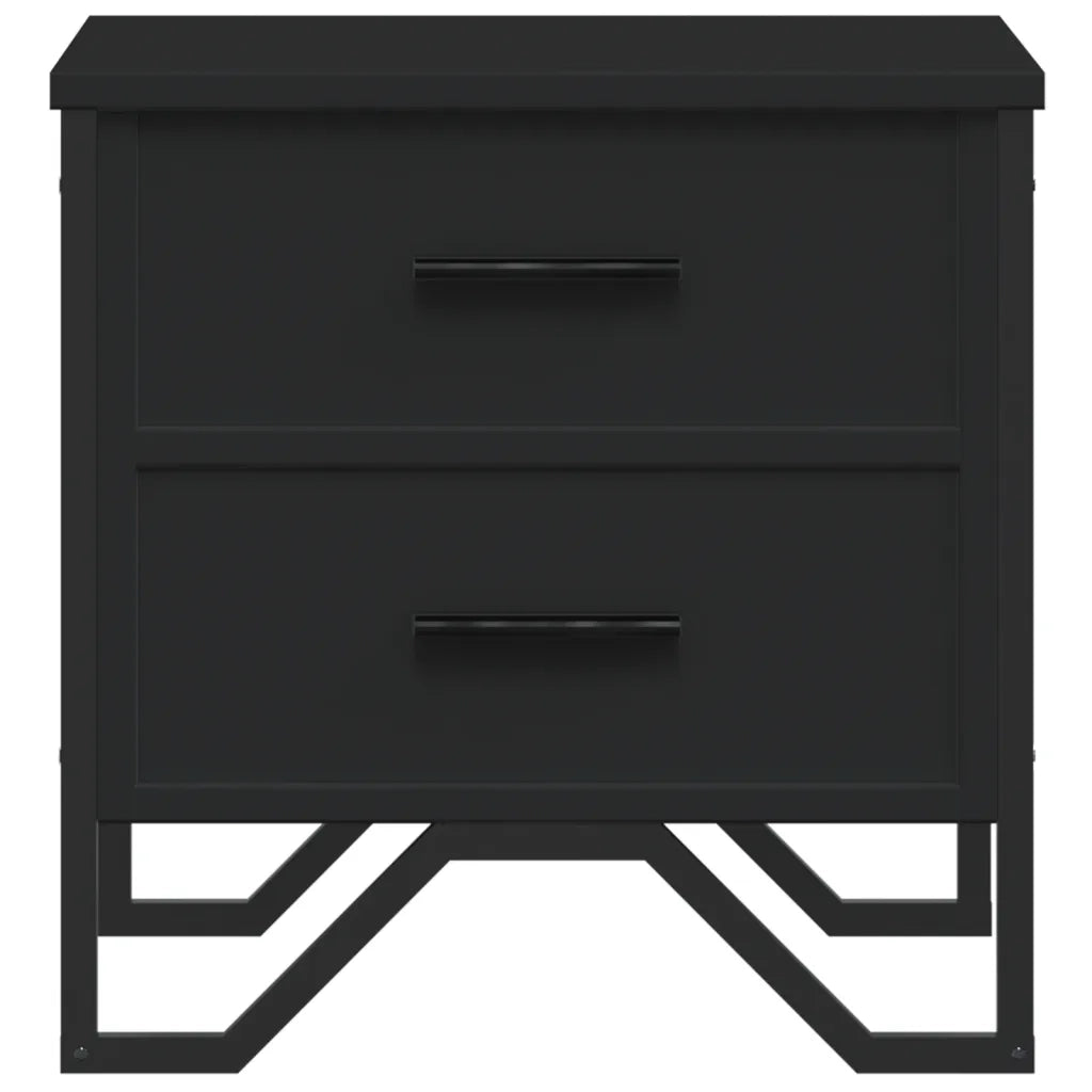 Comodino Nero 40x41x40 cm in Truciolato 848504