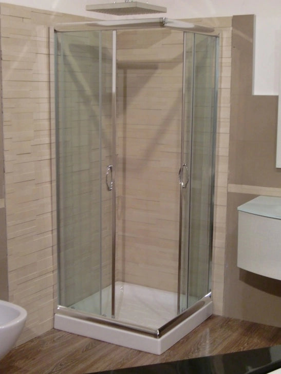 Box Doccia Due Lati Scorrevole, in Cristallo 6mm h190cm Ponza Trasparente 6mm,70x75 cm
