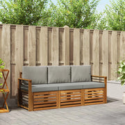 Set divani con cuscino 3 pcs Grigio Naturale e Chiaro 3374301