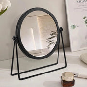 Specchio a muro metallico 360° girevole per trucco per ufficio e camera da letto nero