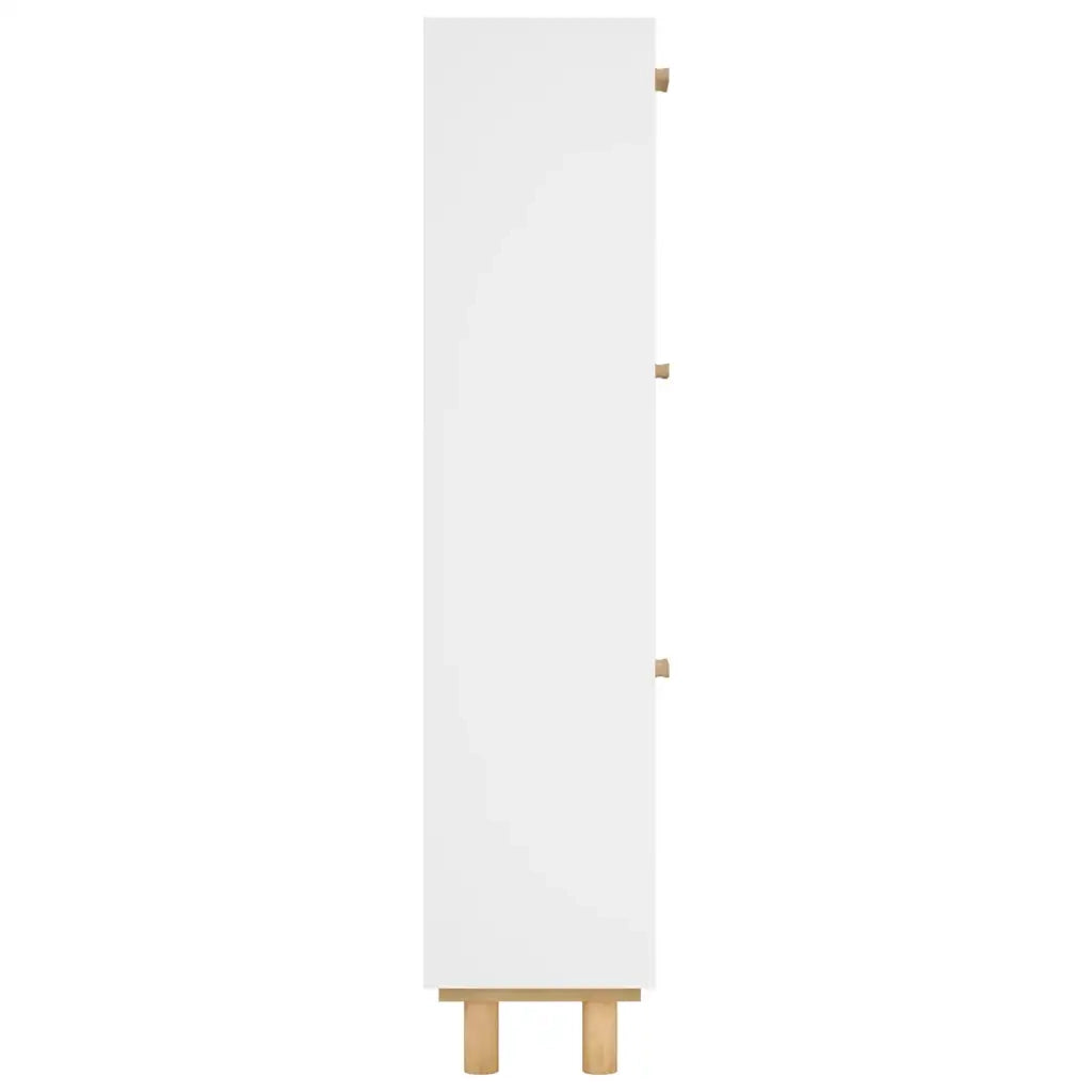 Scarpiera | Mobile per scarpe Bianca52x25x115cm Legno Multistrato e Rattan Naturale