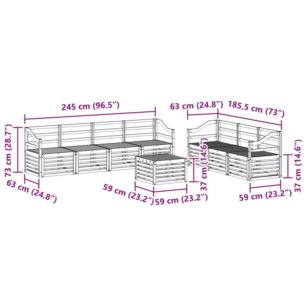 Set divani Legno di Acacia Massello 3391529