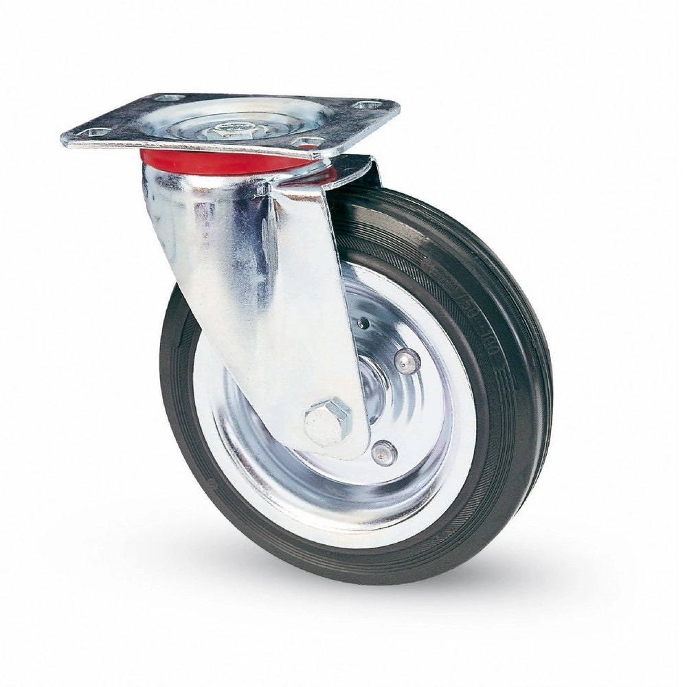 1pz ruota girevole per carrelli art.80 mm.180-piastra mm.140x110 cod:ferx.vit3116