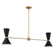 Lampada sospensione lineare Phix 130cm ottone/nero 4xE27