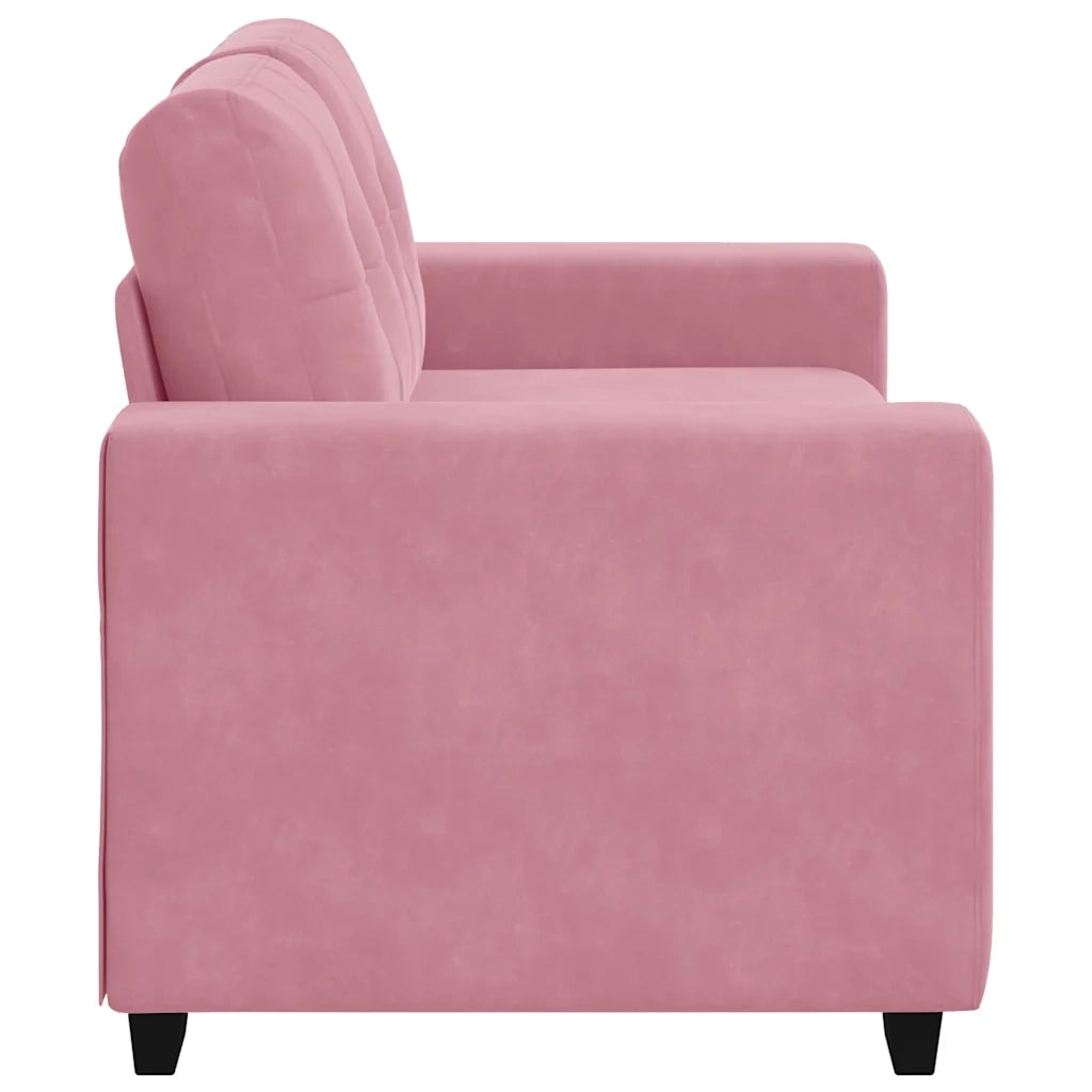 Divano a due posti con cuscino-Sofa 2 Posti Rosa Velluto