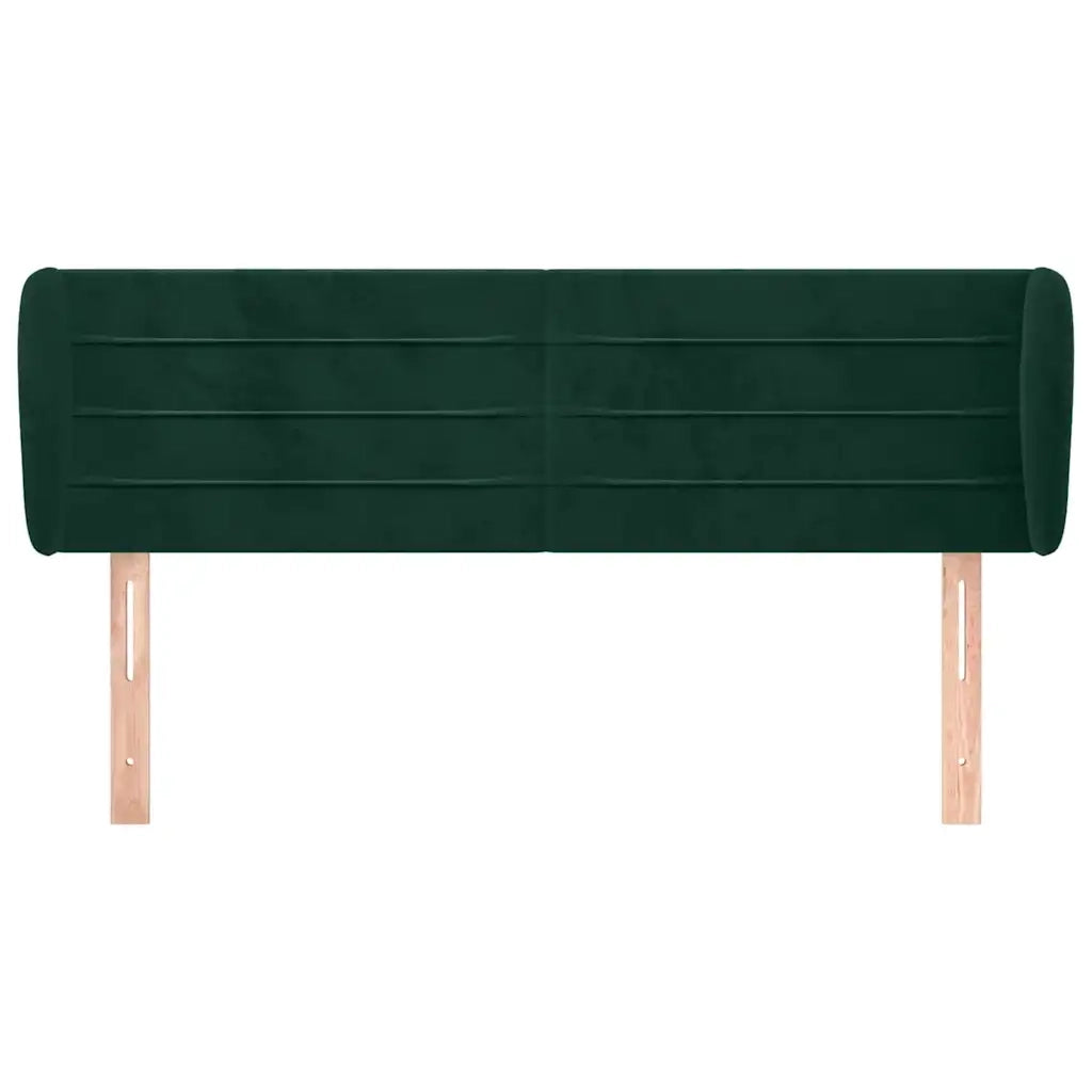Testiera ad Orecchio Verde Scuro 147x23x78/88 cm in Velluto 3117335
