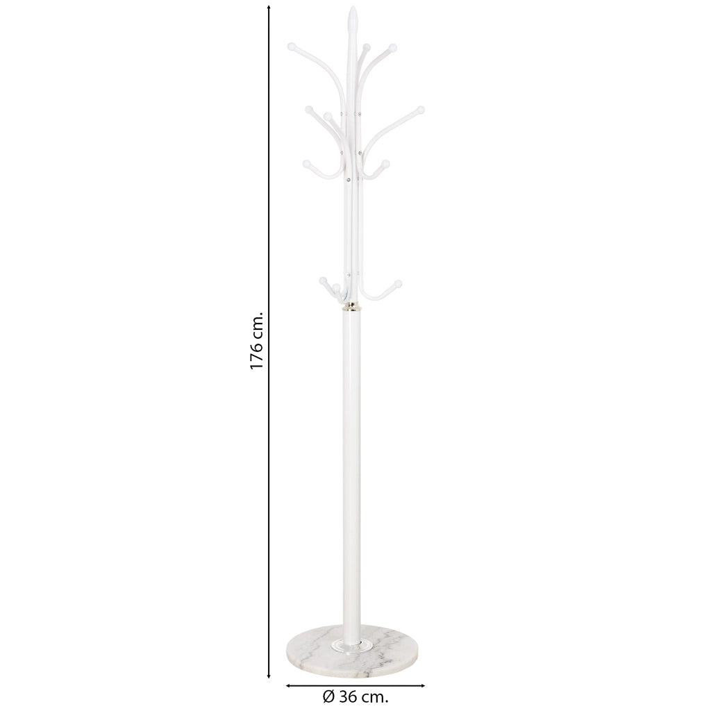 Perchero de metal blanco con  y 6 ganchos D36X176h cm
