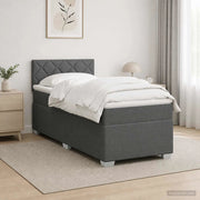 Letto con Box Spring, Materasso e LED Grigio Scuro 90 x 200 cm 3451862