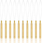 Set di estensioni capillari da 10 pezzi con chiodini e uncini, attrezzi per styling capelli con maniglia in legno