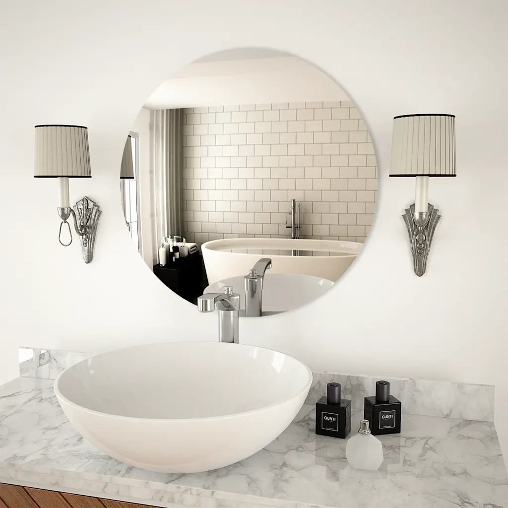 Specchio da Parete 60 cm in Vetro Circolare 245704